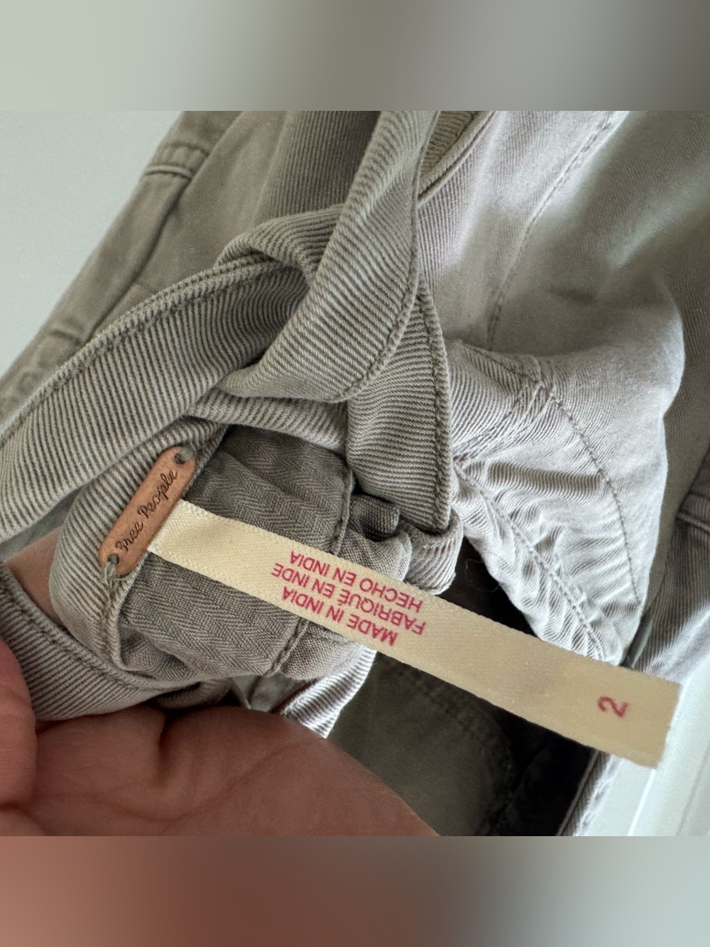 Free People Taupe Twill Short Overalls - Picture 5 of 5